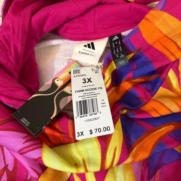 Adidas X Farm Rio Birds Of Paradise Cropped Hoodie 3X - Picture 9 of 11
